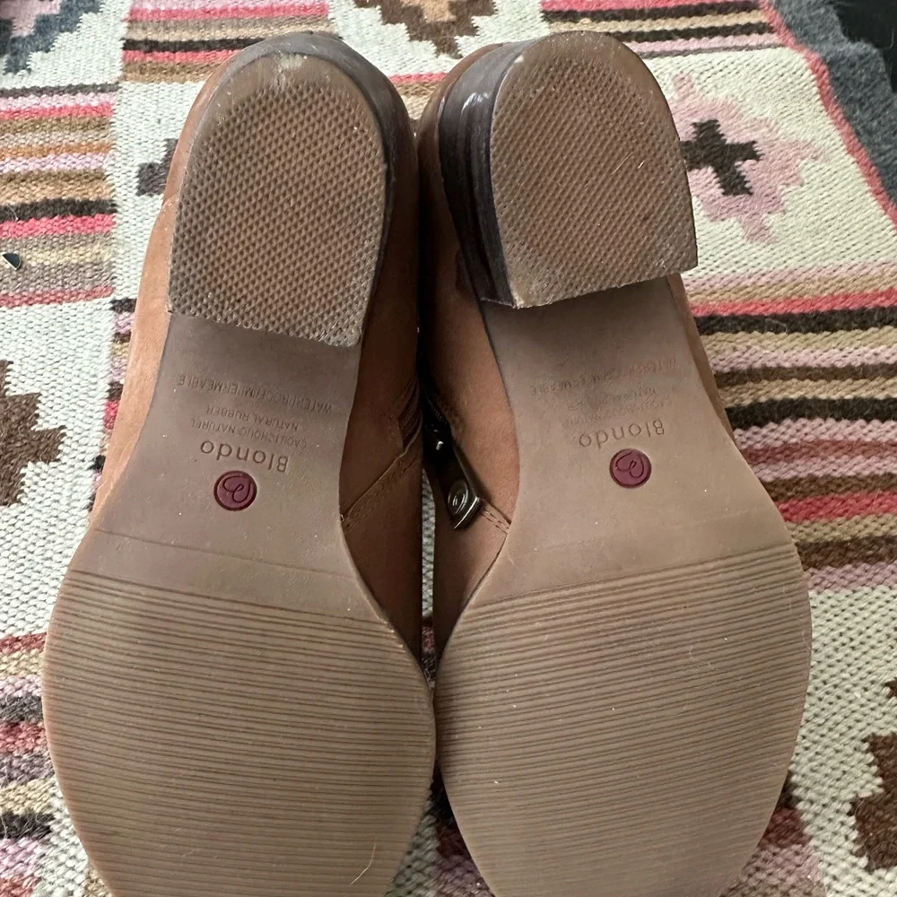Blonde waterproof tan Brown leather Ankle Boots - Picture 8 of 11